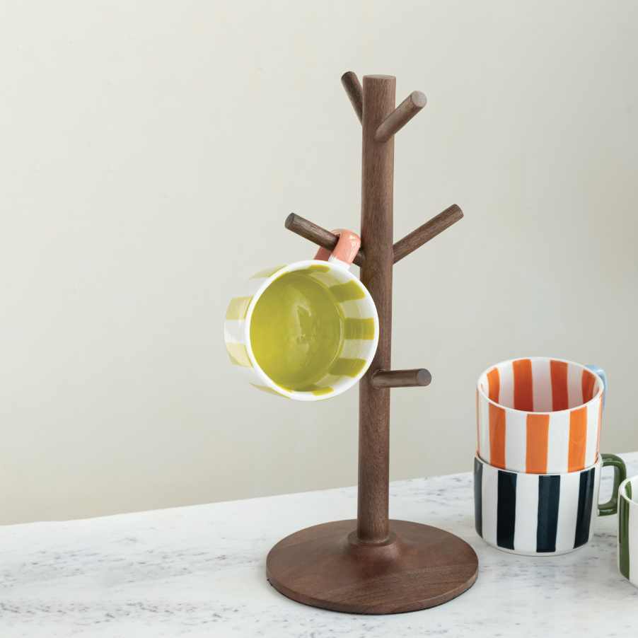 Mango Wood Mug Holder: Product Style View