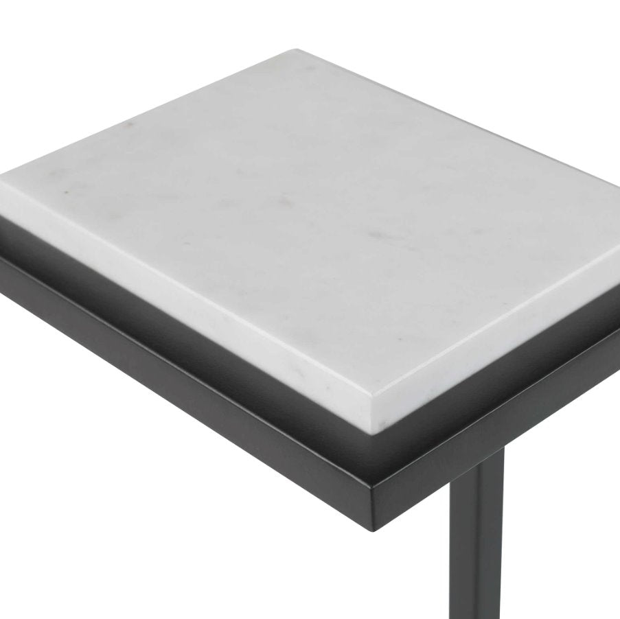 Martini Table: White Marble Tabletop View