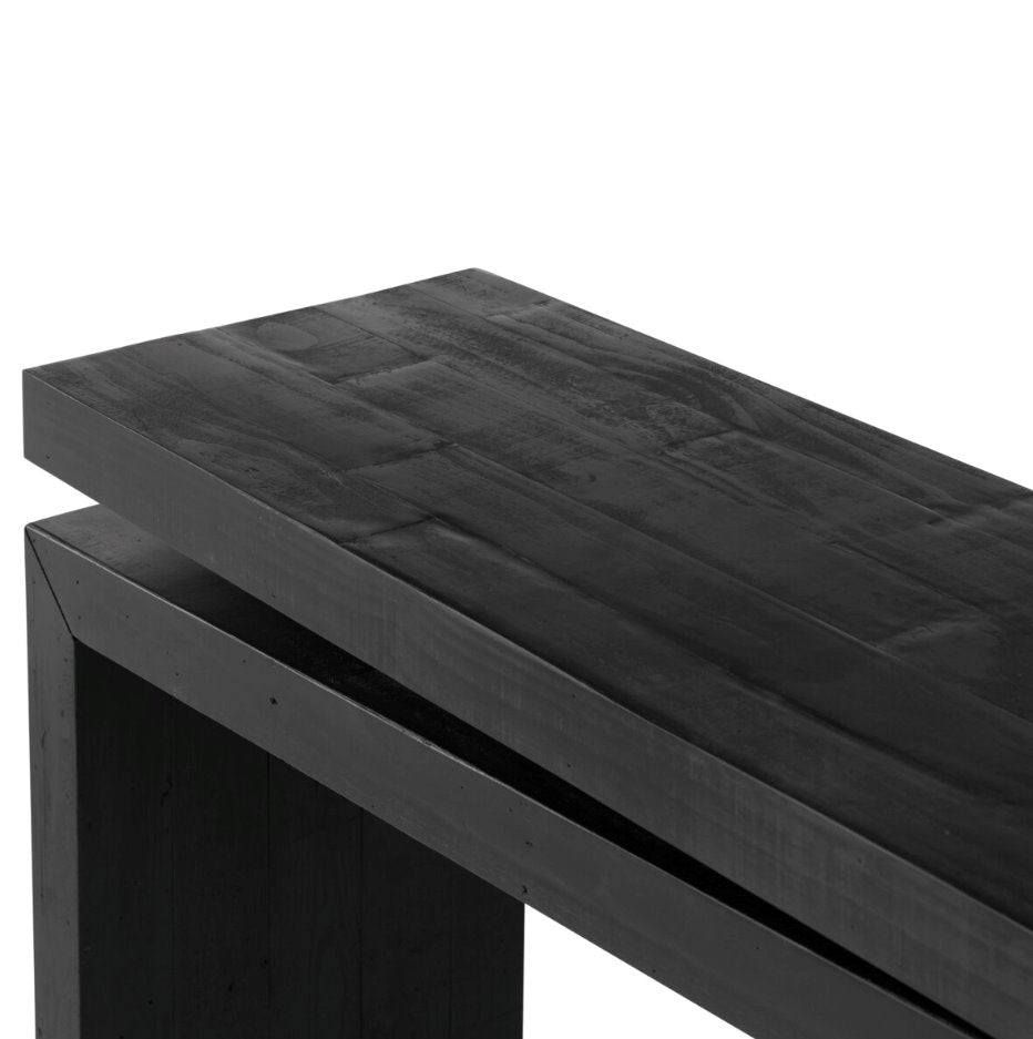 Matthes Console Table in Aged Black Pine: 2nd Product Corner View