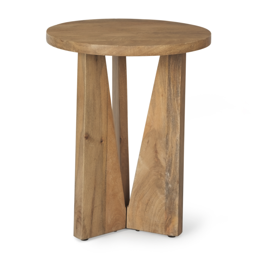 Mattius Accent Table-Light Wood: Front Product View