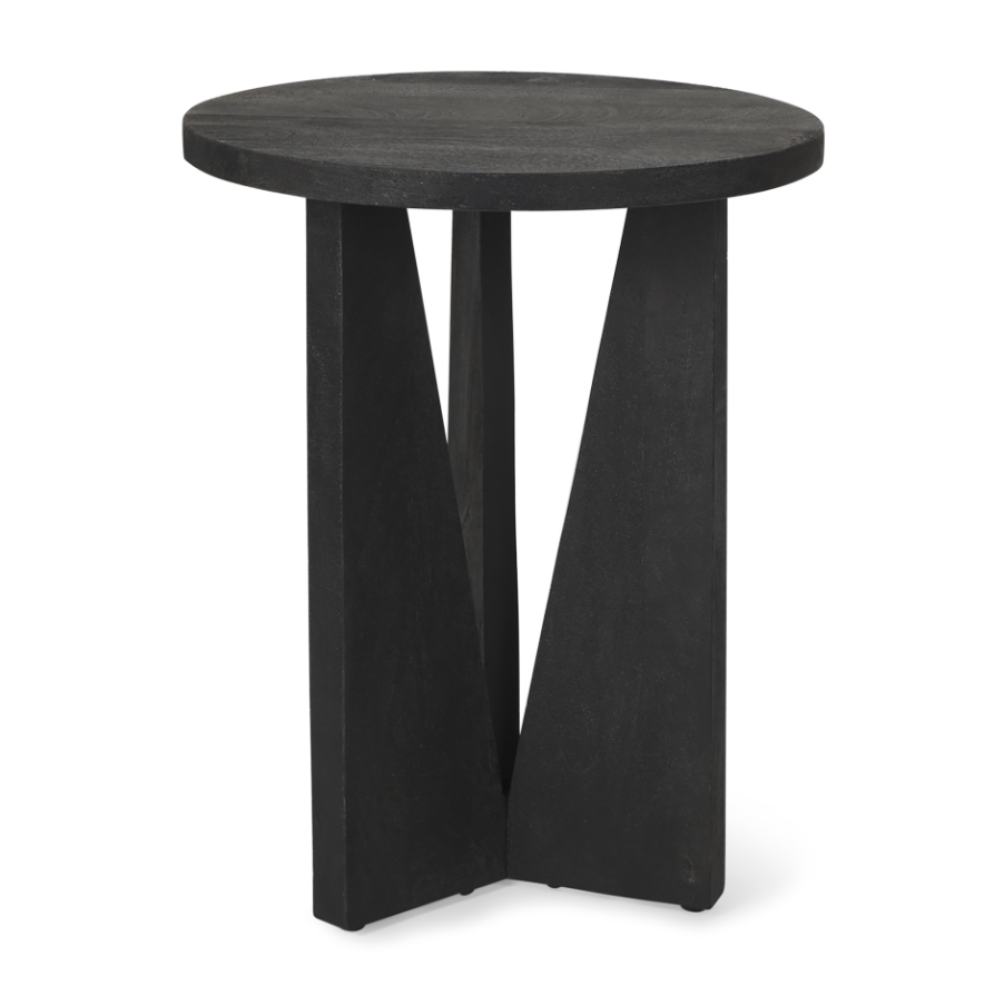 Mattius Accent Table-Black Wood: Product View