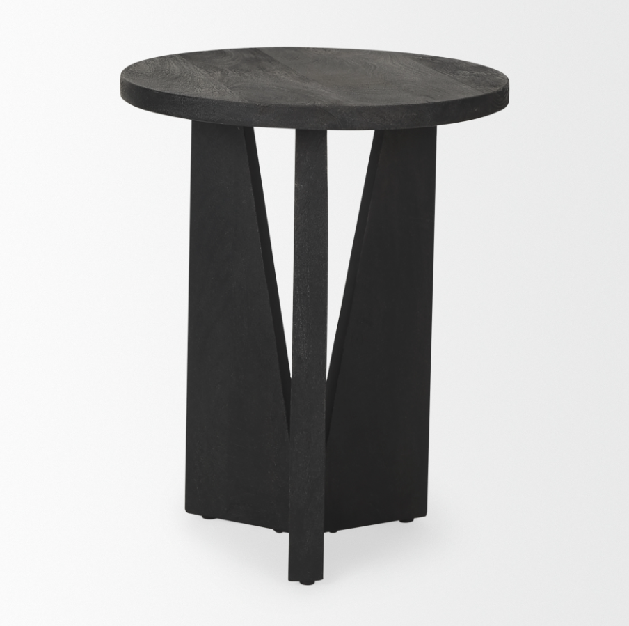 Mattius Accent Table-Black Wood: 2nd Product View