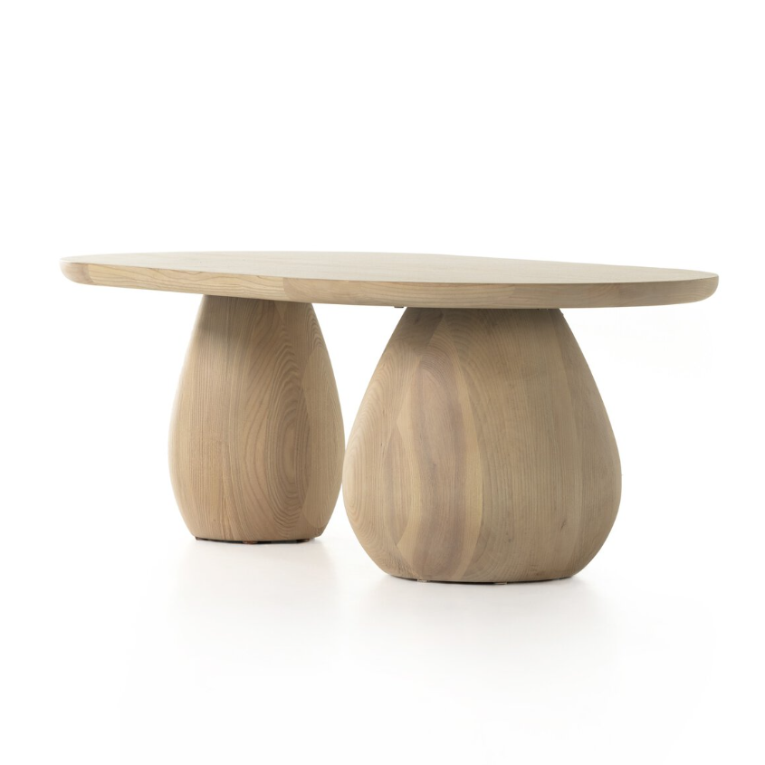 Merla Wood Coffee Table: Product Quarter View