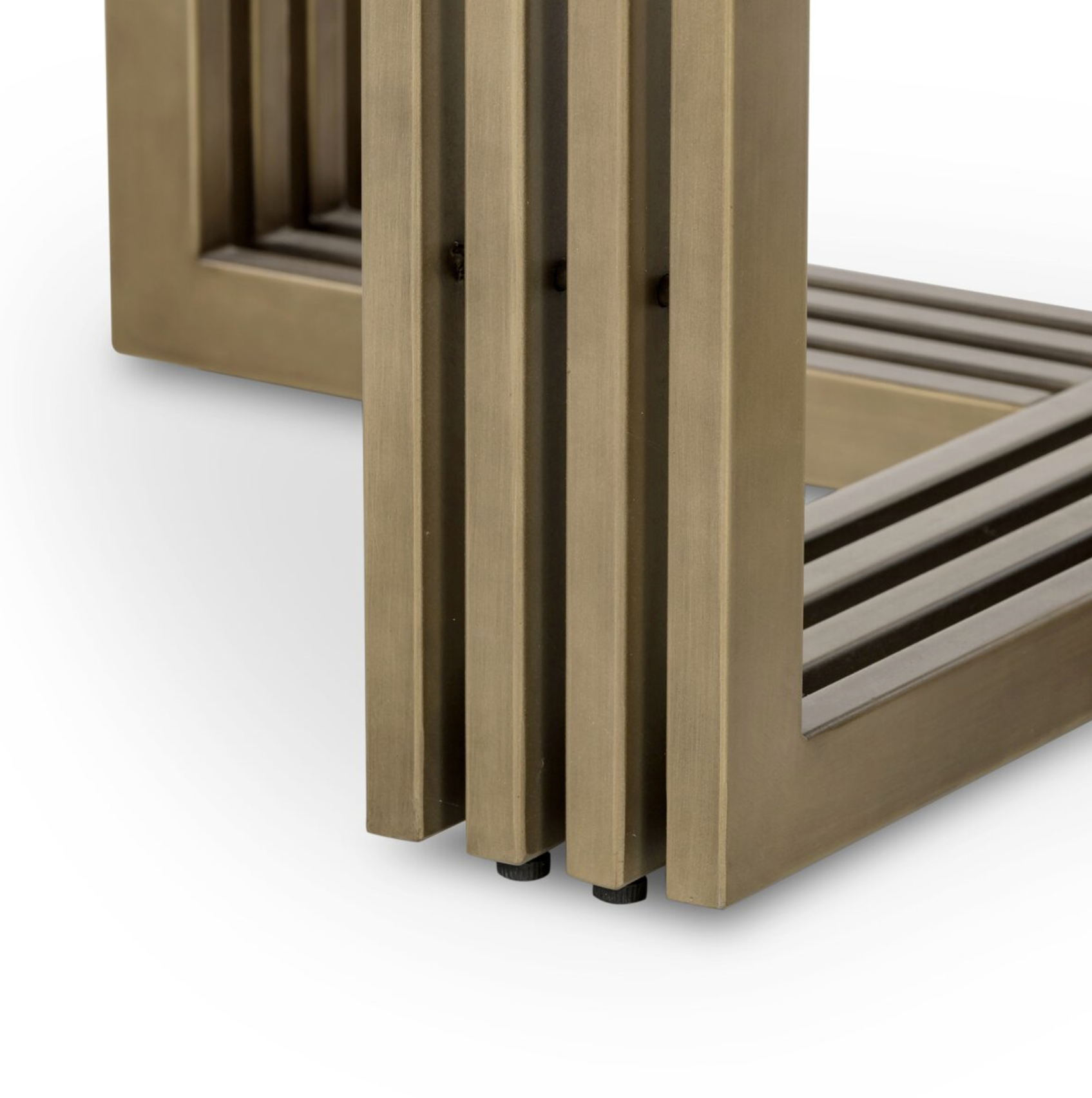 Mia 60" Round Dining Table: Brass-Finished Steel Legs 