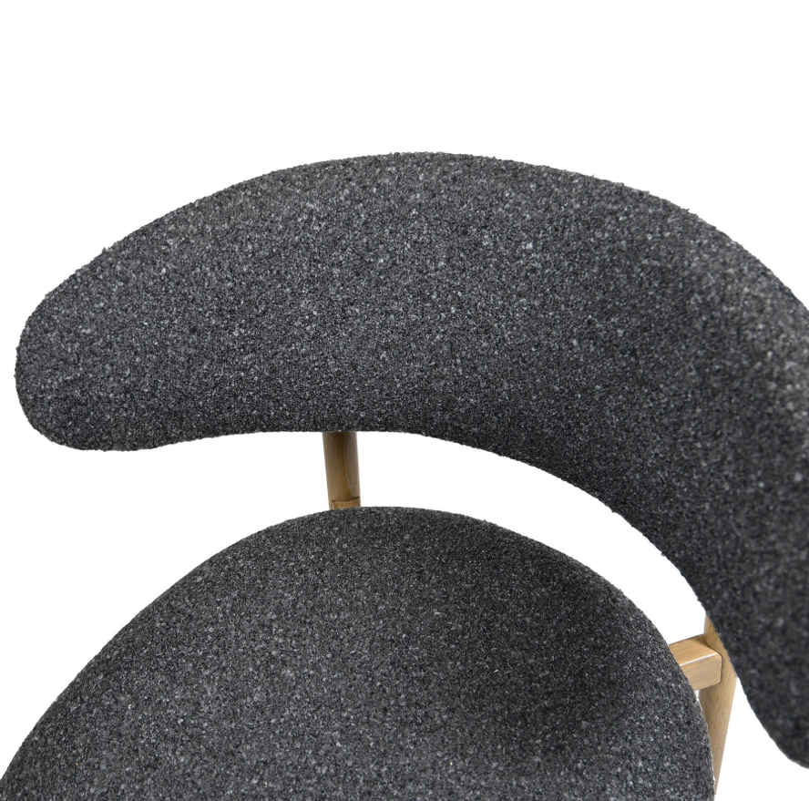 Milo Dining Chair-Cloud Storm Boucle: Product Backrest View