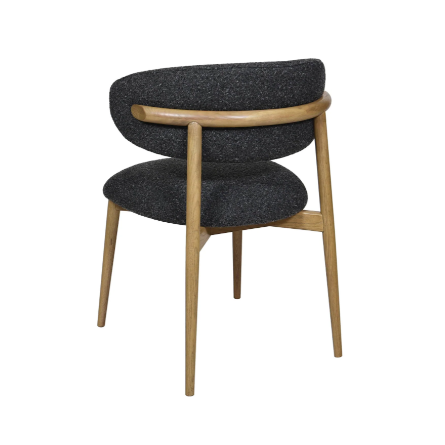 Milo Dining Chair-Cloud Storm Boucle: Product Quarter View