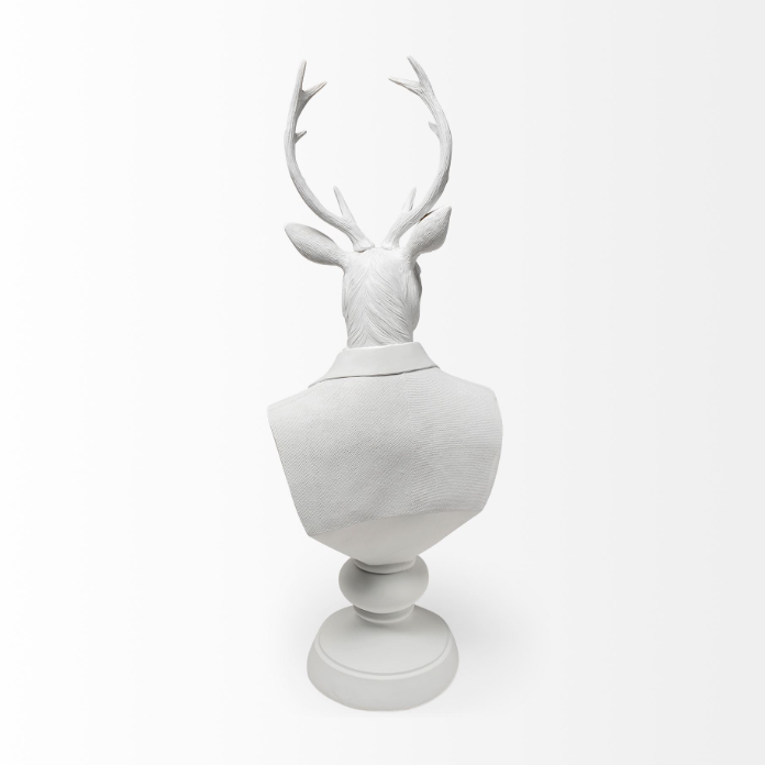 Mozart Statue-White: Product Back View