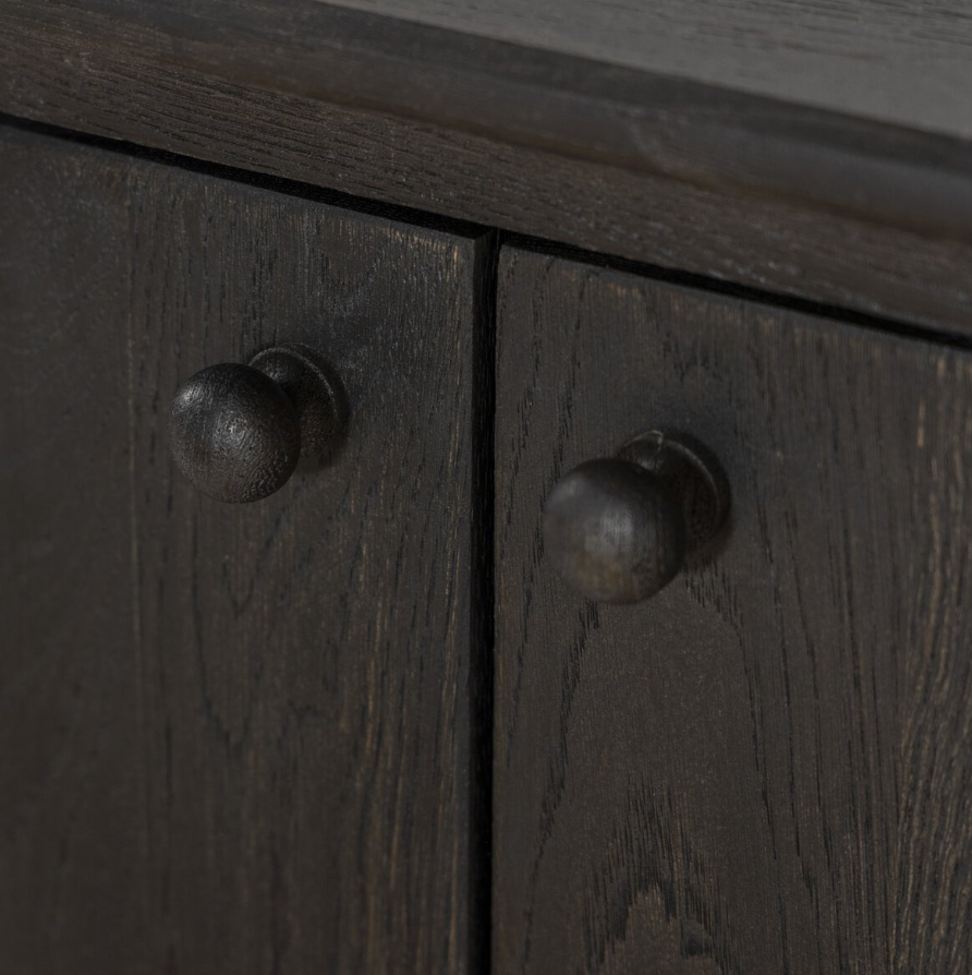 Amber Lewis X Four Hands Makai Sideboard-Black Oak: Product Hardware View
