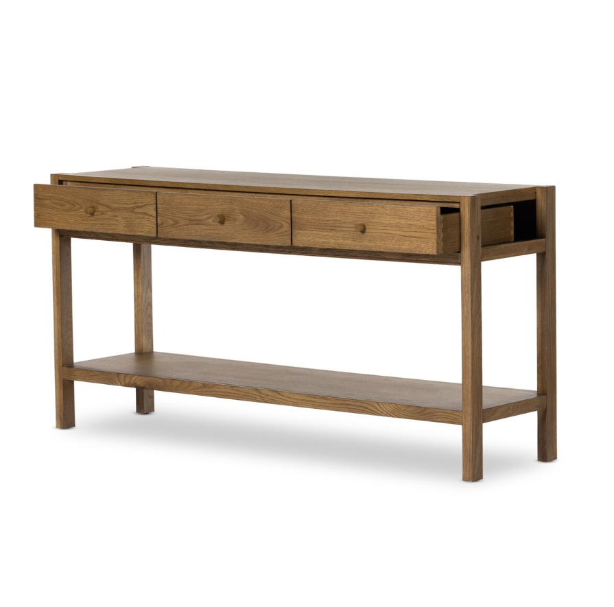 Meadow Console Table: Open Drawer Product View