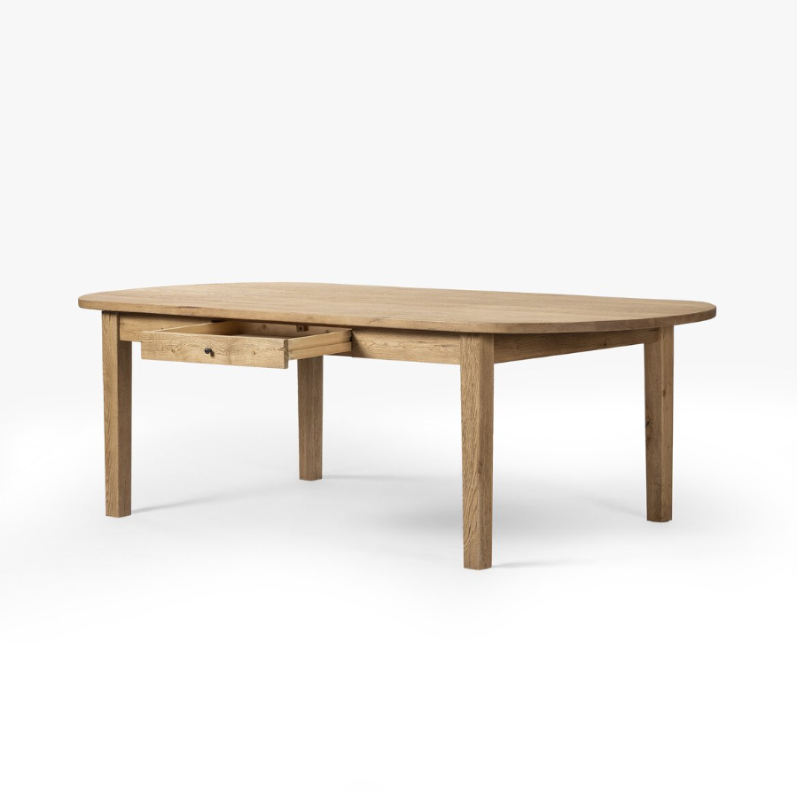 Amber Lewis X Four Hands Megan Dining Table: Product Quarter View