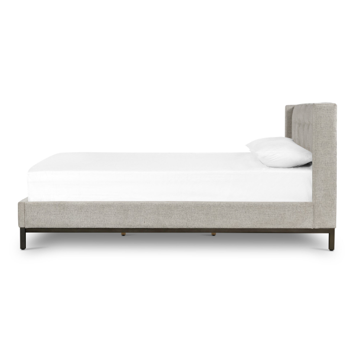 Newhall Bed-Plushtone Linen: Product Side View
