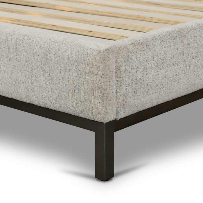 Newhall Bed-Plushtone Linen: Product Leg View