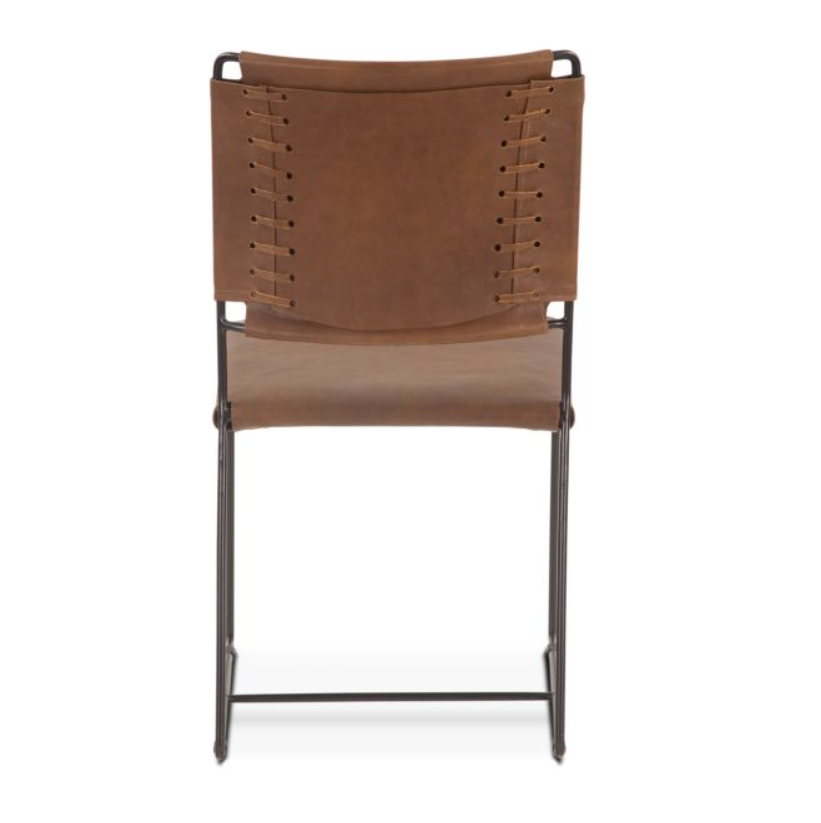 New York Dining Chair-Brown Buffalo Leather: Product Back View