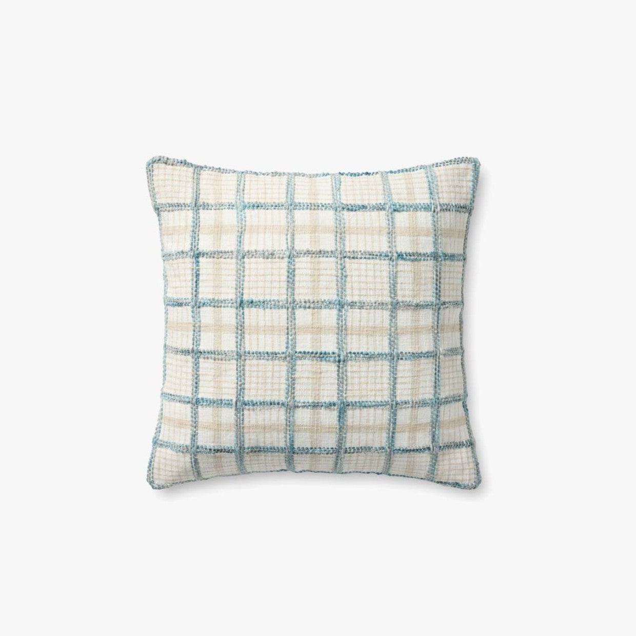Chris Loves Julia X Loloi Norman Pillow in Ivory/Blue: Available at City Home PDX