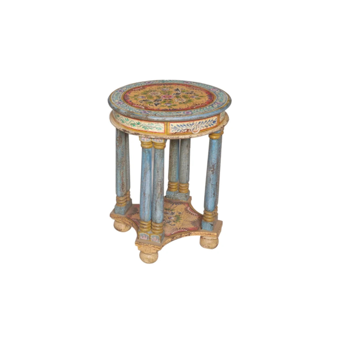 Painted Wooden Stool: Style 2 Product View