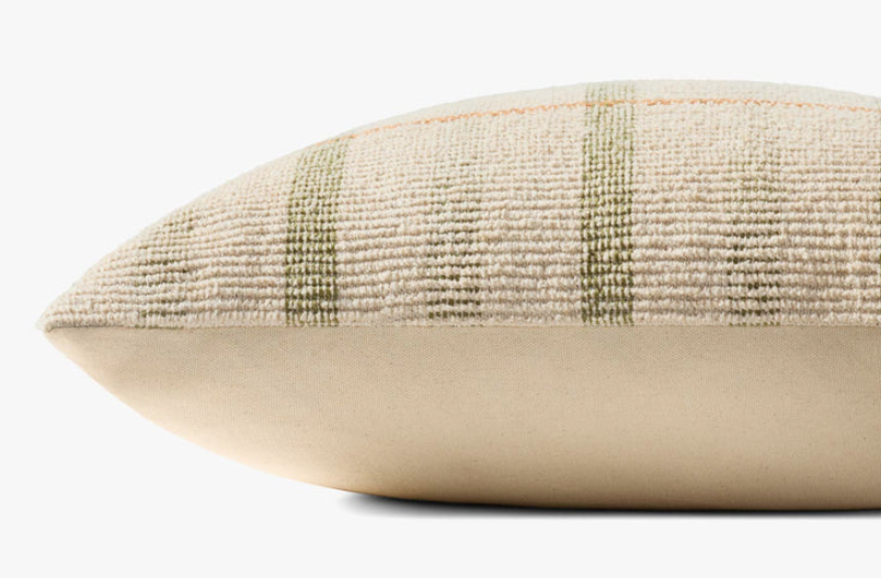 Ivory/Green Pillow: Product Side View