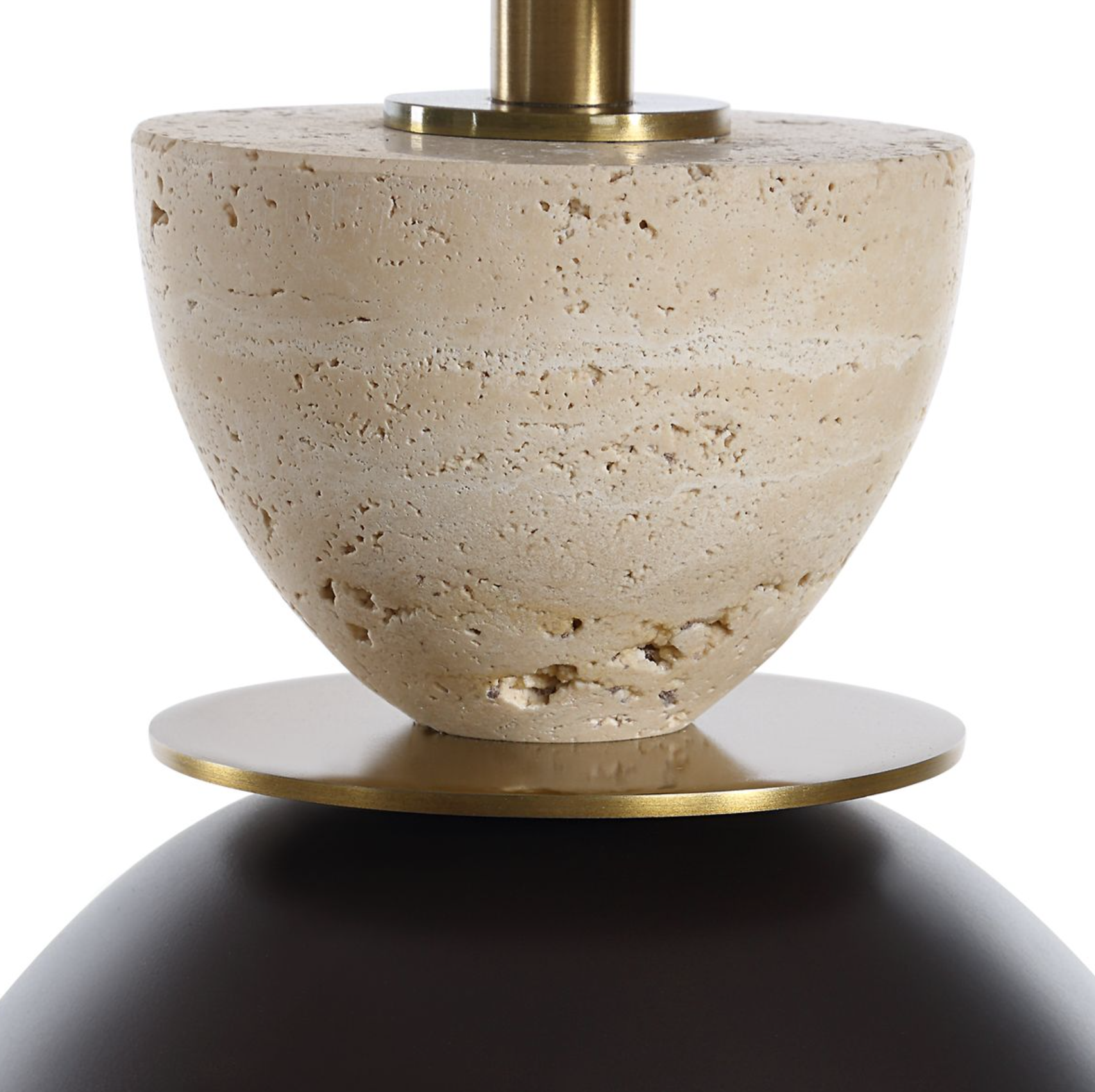 Procida Table Lamp: Travertine Stone Ornament View