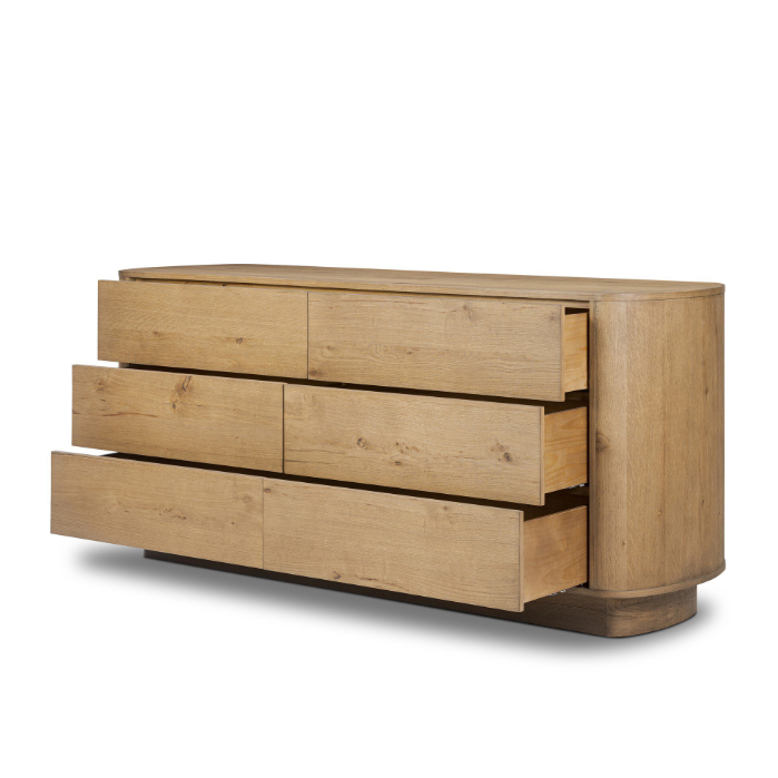 Paden 6 Drawer Dresser: Open Storage View