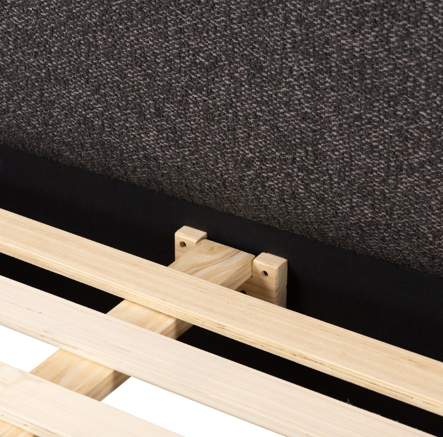 Quincy King Bed-Lisbon Charcoal: Up-Close Product View