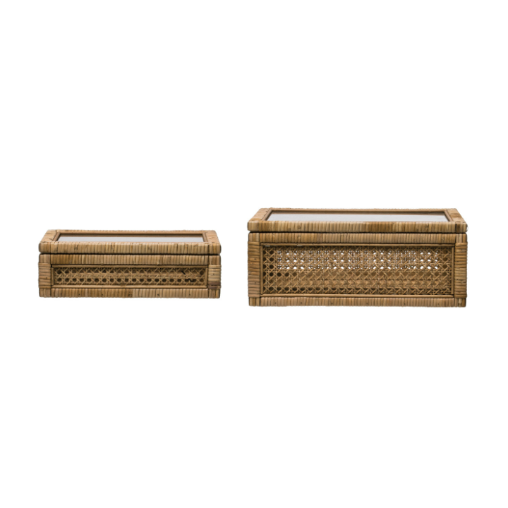 Rattan Stash Box: Front Product View