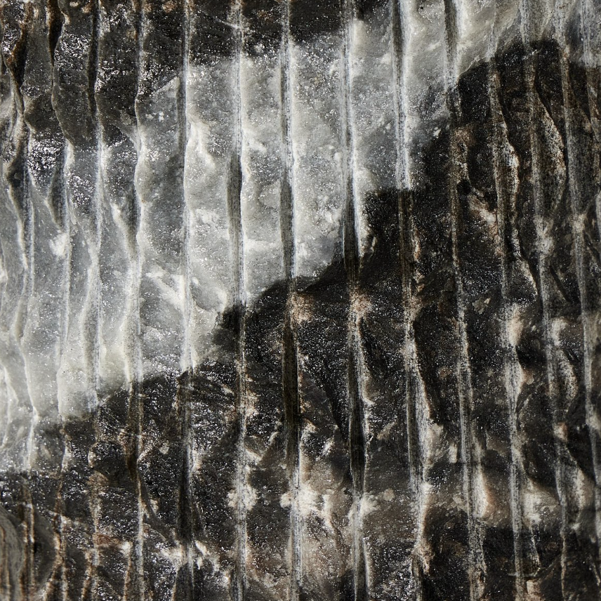 Raven End Table: Up-Close Marble Base Finish 