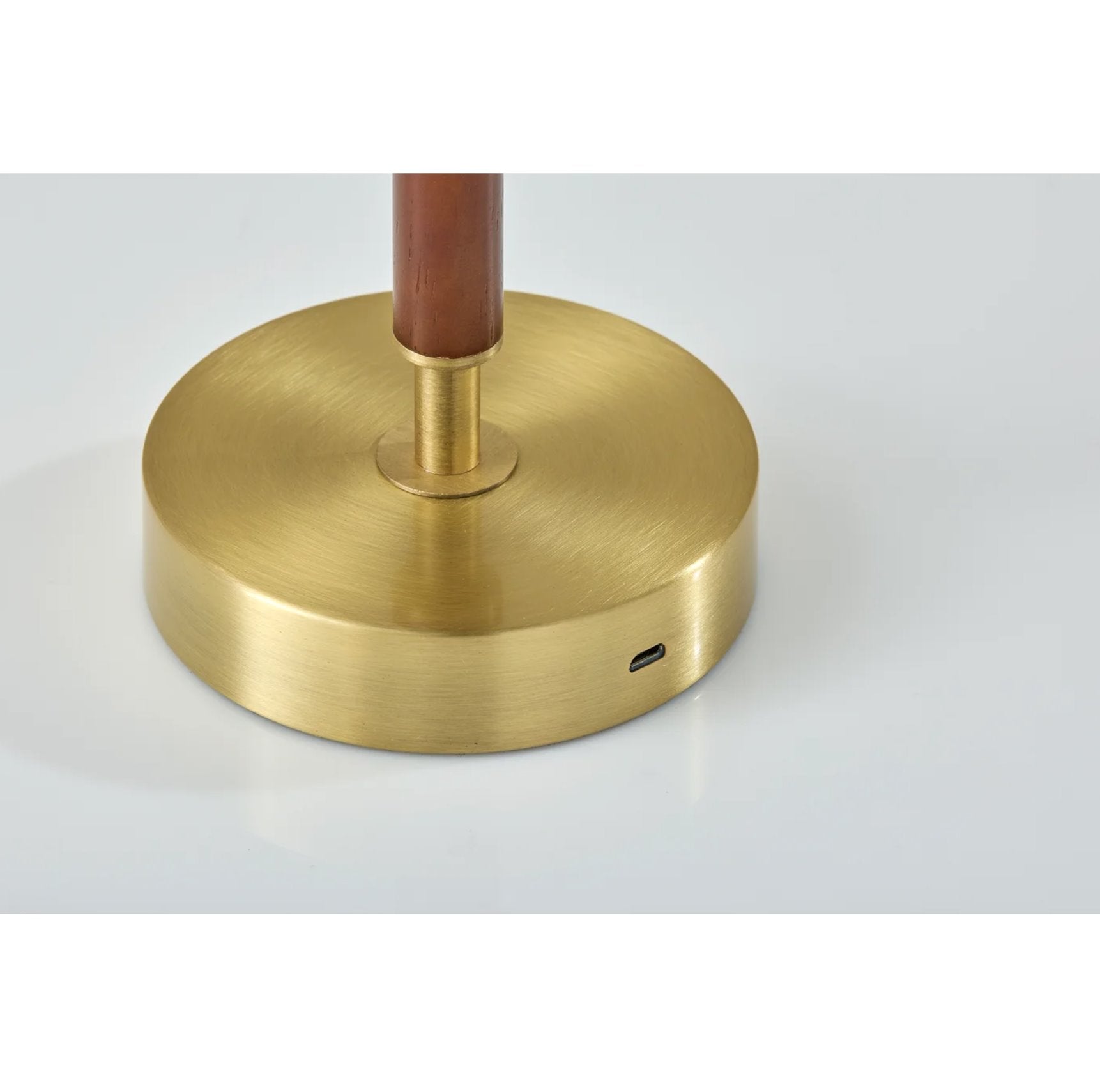 Ronny Cordless LED Table Lamp-Walnut: Base View