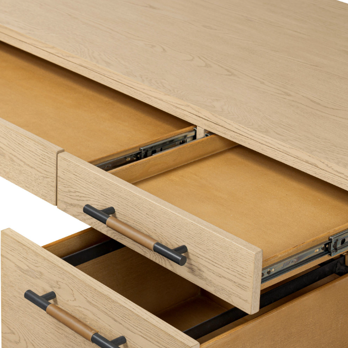 Rosedale Executive Desk: Up-Close Open Storage View
