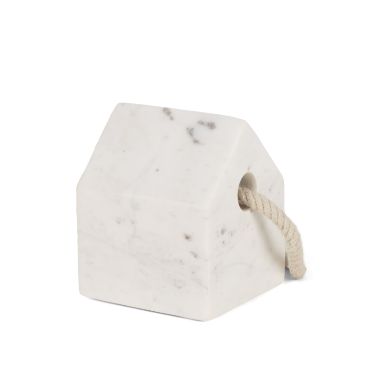 Raena House Door Stopper-White Marble: Available at City Home PDX