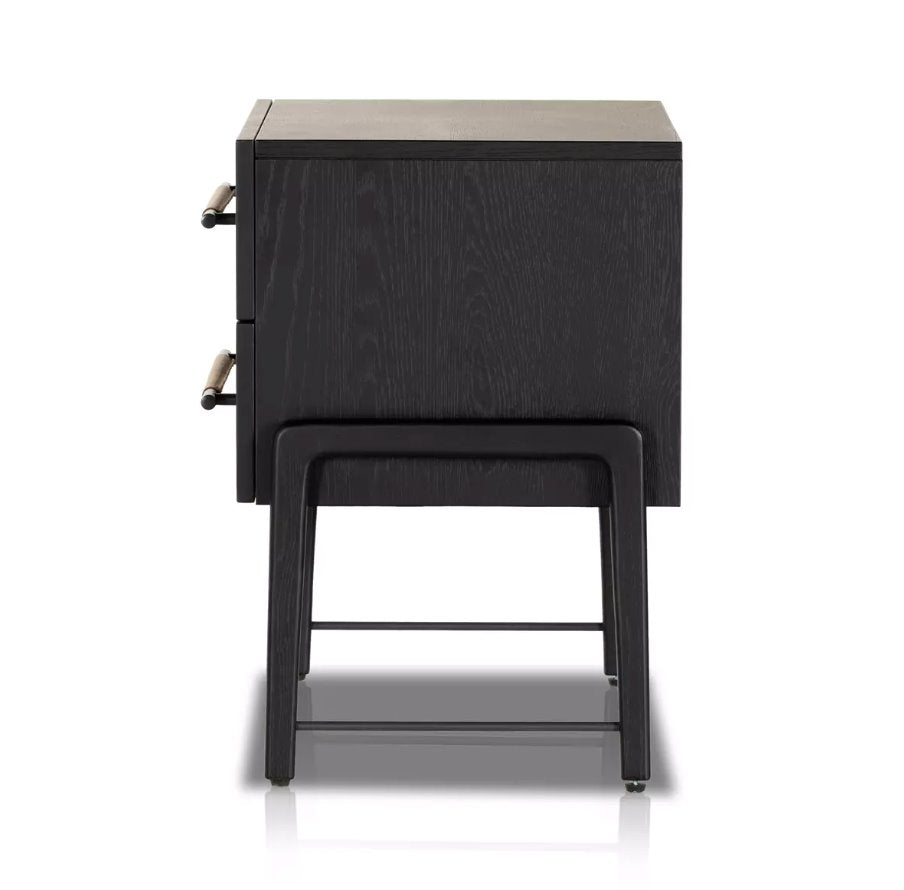 Rosedale Nightstand in Ebony Oak Veneer: Product Side View