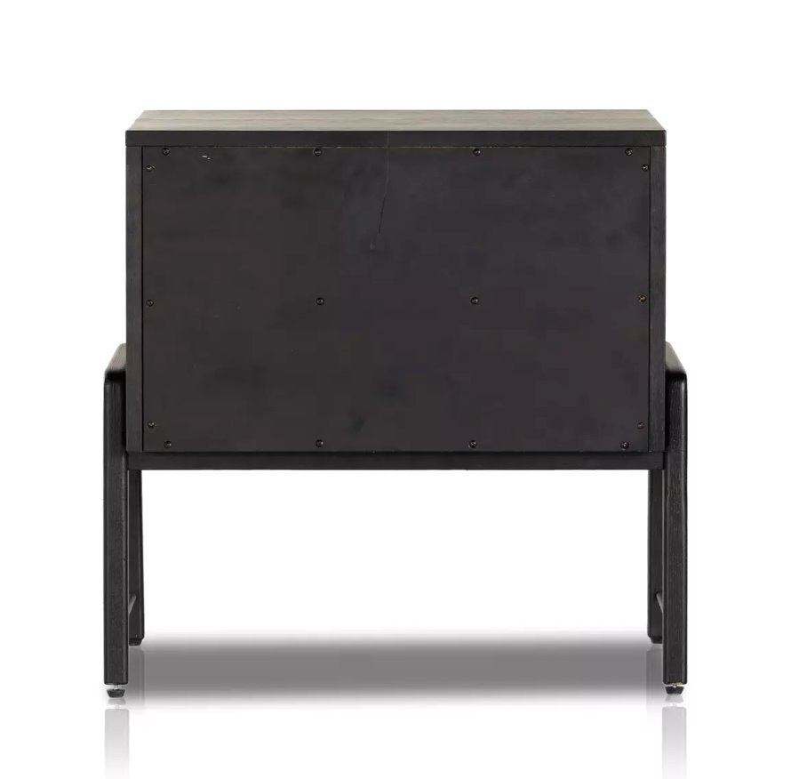 Rosedale Nightstand in Ebony Oak Veneer: Product Back View