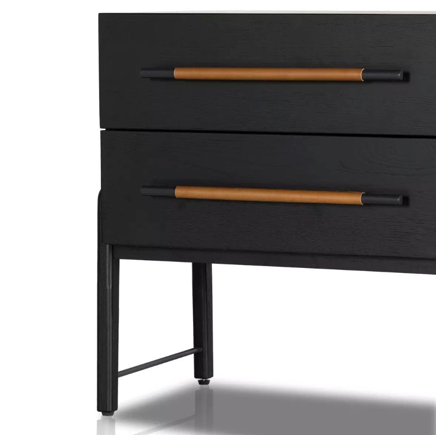 Rosedale Nightstand in Ebony Oak Veneer: Up-Close Product View