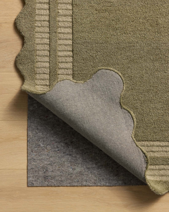 Chris Loves Julia X Loloi Scottie Rug in Olive/Pebble: Product Backing View