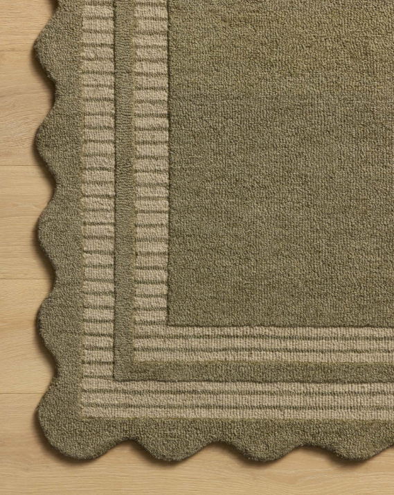 Chris Loves Julia X Loloi Scottie Rug in Olive/Pebble: Up-Close Product View