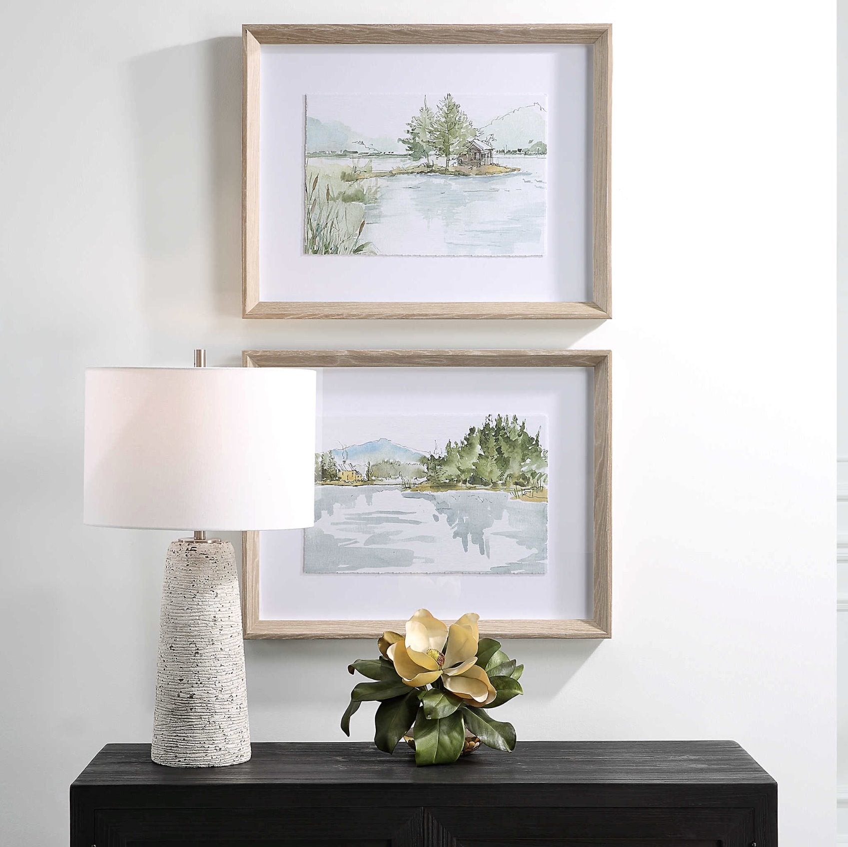 Serene Lake Framed Set of Two Prints: Product Style View