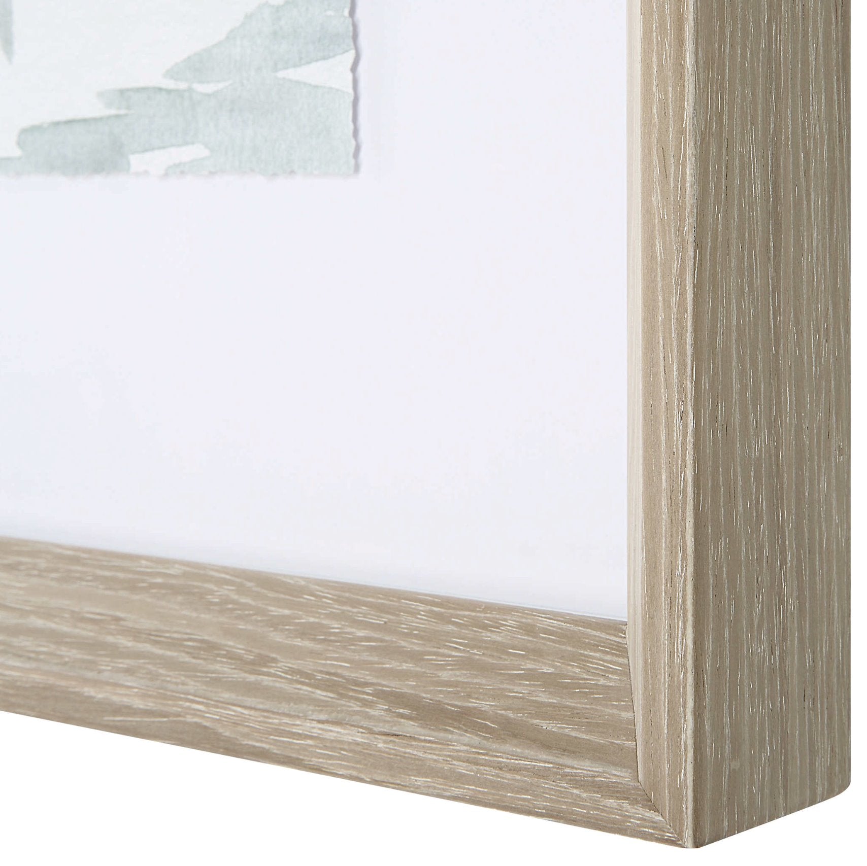 Serene Lake Framed Set of Two Prints: Grey-Washed Pine Frame View