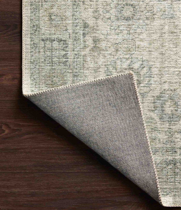 Skye Rug in Natural/Sage: Product Backing View