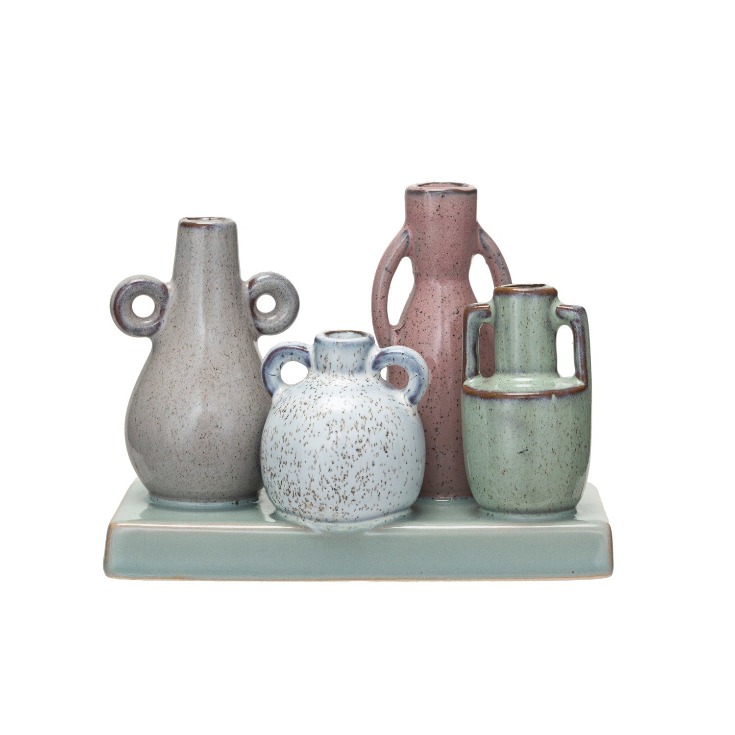 Stoneware Mounted Vases w/ Base: Available at City Home PDX