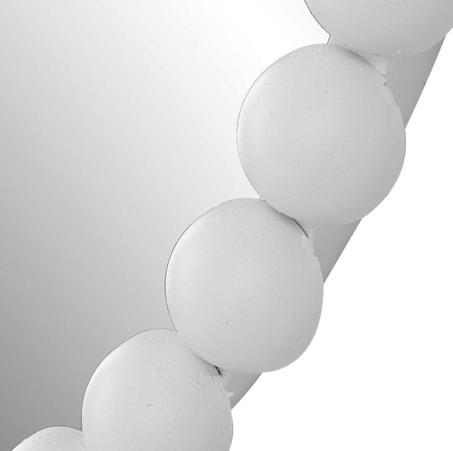 Serna Oval Mirror: Up-Close View of Beaded Frame