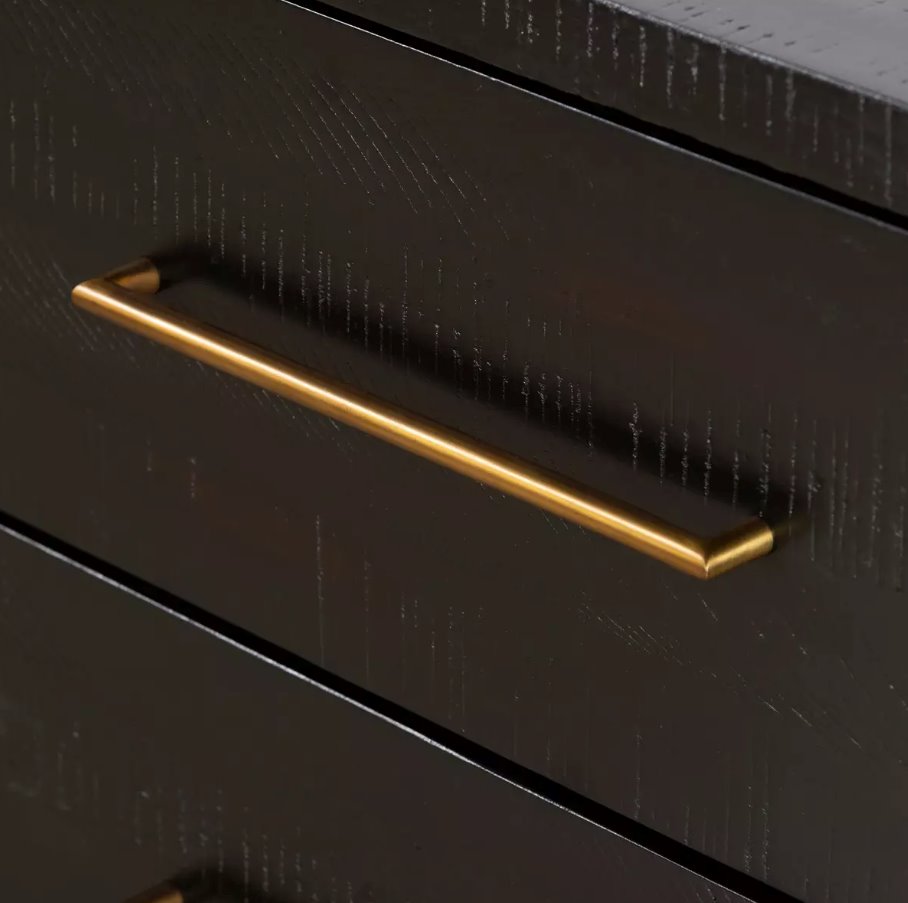 Suki 6 Drawer Dresser: Up-Close View of Brass Handles