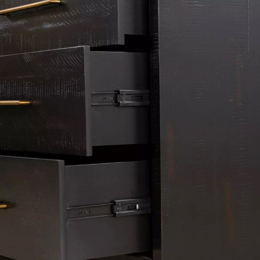 Suki 6 Drawer Dresser: Up-Close View of Drawer Glides