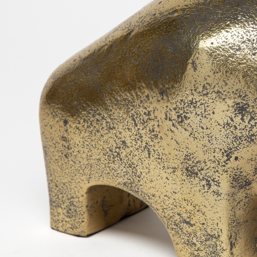 Tauro Cast Aluminum Raging Bull-Gold Cast Aluminum: 2nd Up-Close Product View