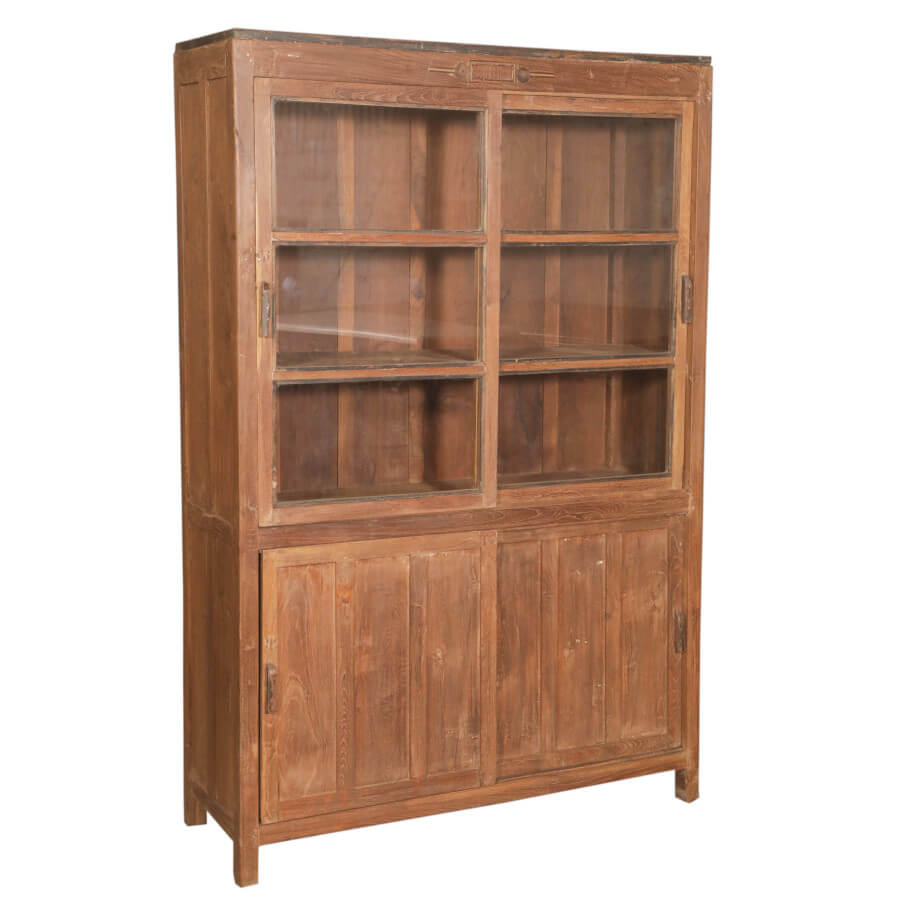 Teak Cabinet with Glass Style Two: Available at City Home PDX