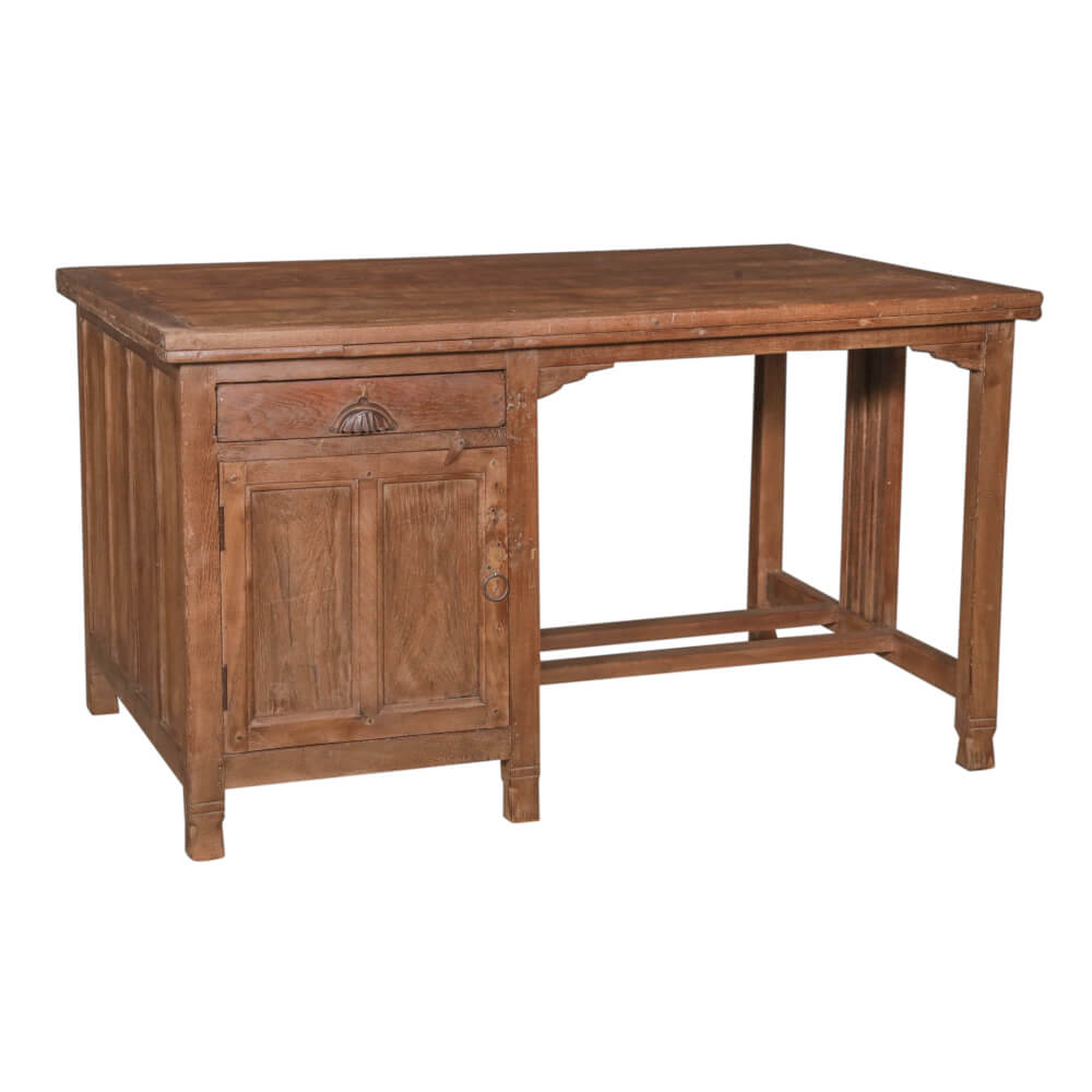 Teak Writing Table: Available at City Home PDX