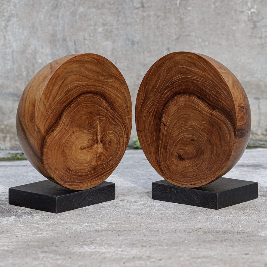 Teak & Noir Bookends: Open Product View