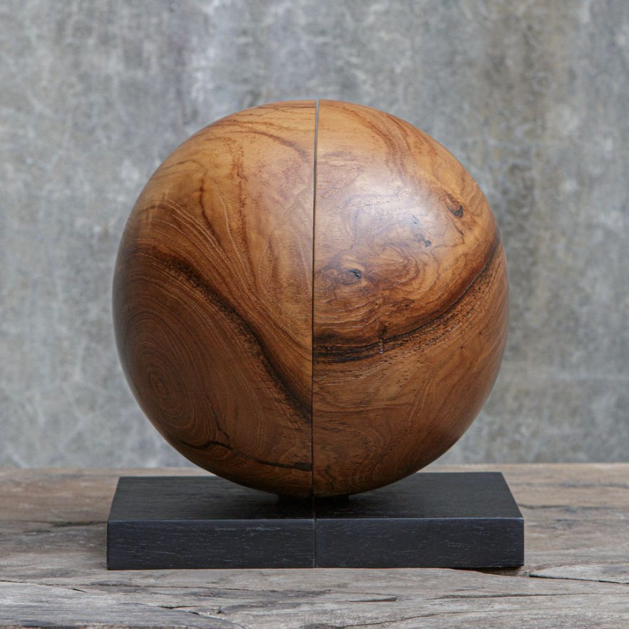 Teak & Noir Bookends: Front Product View