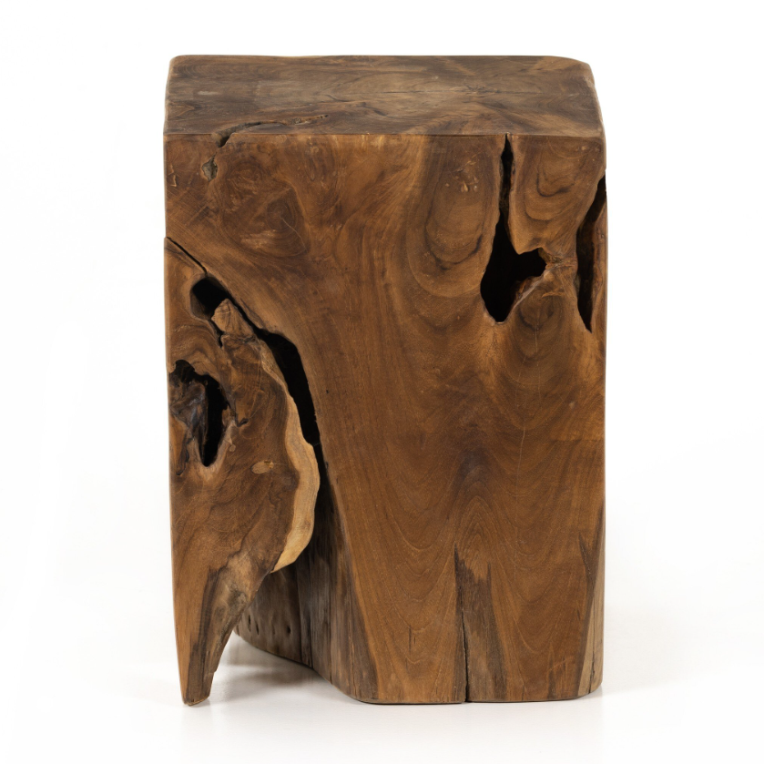 Teak Square Stool: Available at City Home PDX