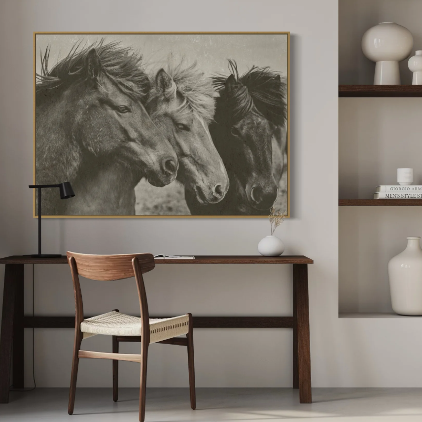 Three Horses Wall Art: Available at City Home PDX