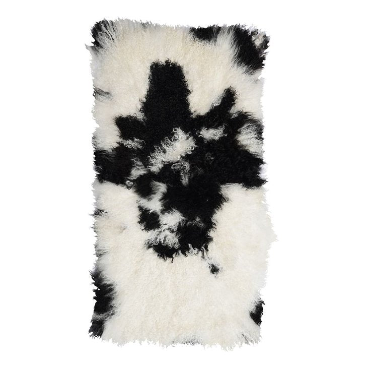 Tibetan 2x4 Throw: In Natural Black & White