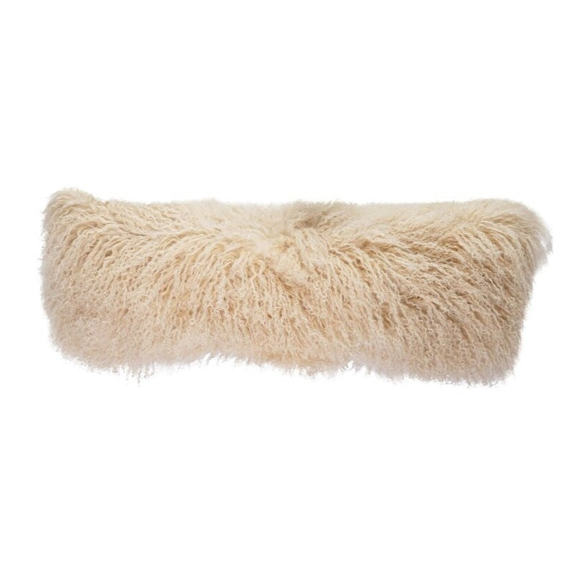 Tibetan Lamb 12x40 Pillow: In Off-White