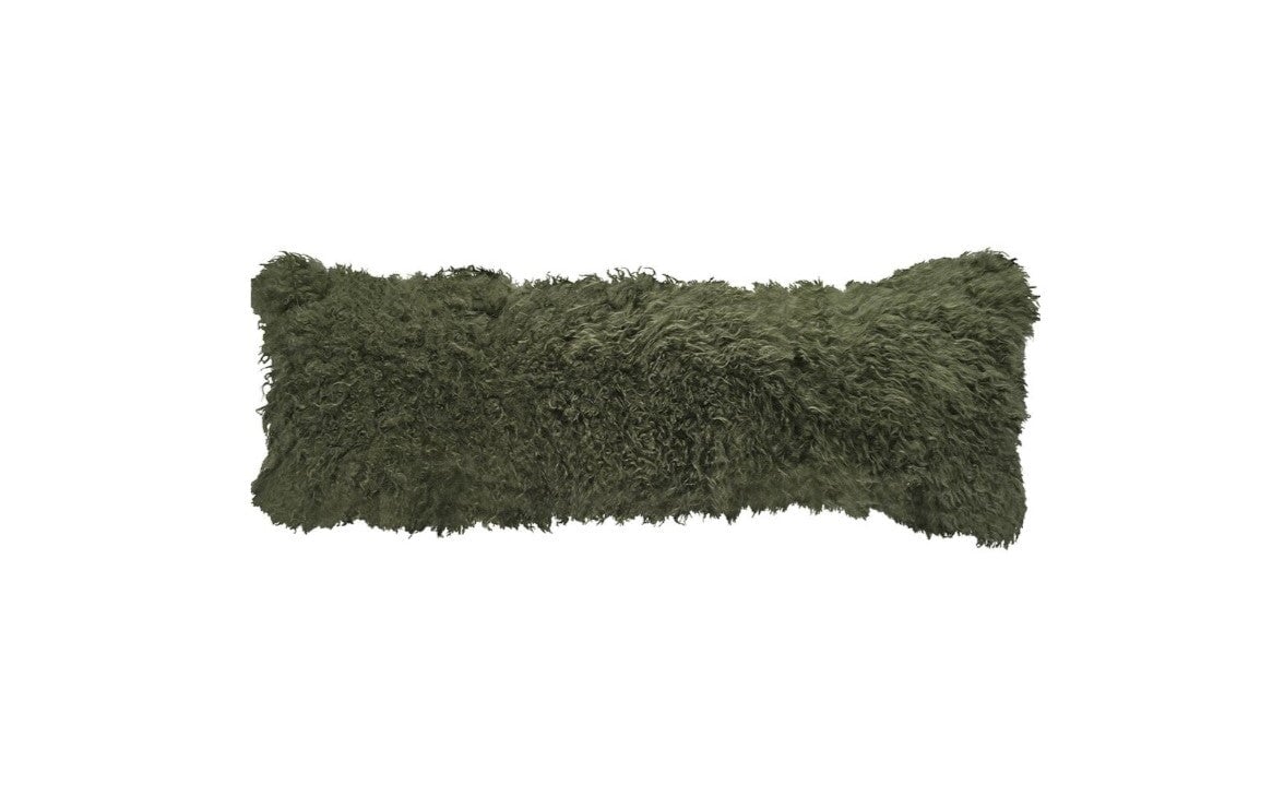 Tibetan Lamb 12x40 Pillow: In Olive